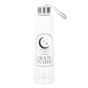 Something Different Crescent Moon Gl Water Bottle Clear/Black (One Size)