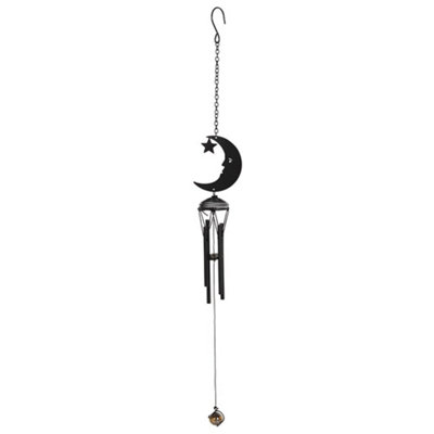 Something Different Crescent Moon Windchime Black (48cm x 8cm x 4cm)