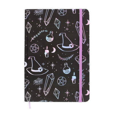 Something Different Crystal Witch Print A5 Notebook Black/Blue (One Size)