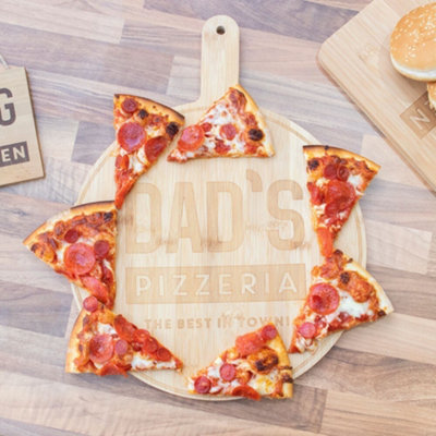 Something Different Dads Pizzeria Wooden Chopping Board Brown (30.5cm x 1.4cm x 40cm)