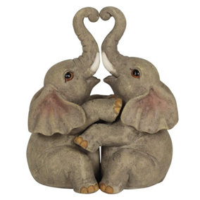 Something Different Embrace Elephant Couple Ornament Brown (One Size)