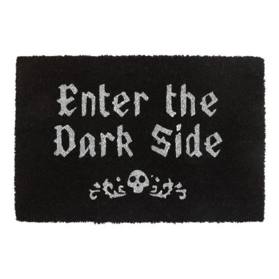 Something Different Enter The Dark Side Coir Door Mat Black/White (One Size)