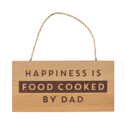 Something Different Food Cooked By Dad Wooden Door Sign Brown (20cm x 0 ...