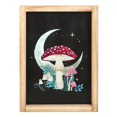 Something Different Forest Mushroom Framed Art Print Black/Beige/White (One Size)