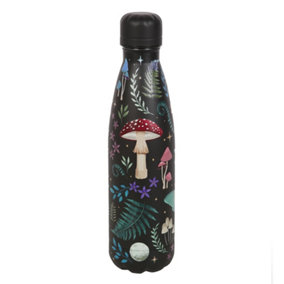 Something Different Forest Print Metal Water Bottle Black (One Size)