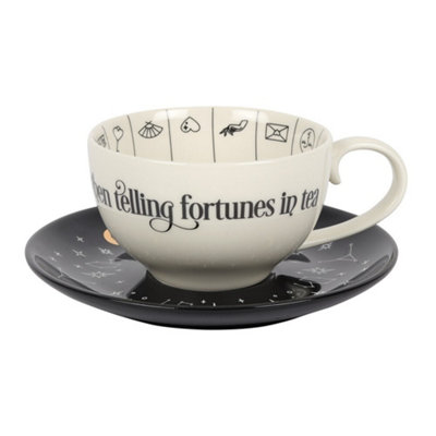 Something Different Morning Potion Ceramic Mug Set – Pentagram Design With Spoon, Bone China, Microwave Safe