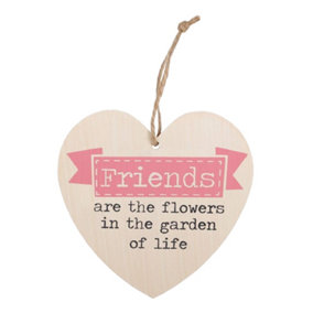 Something Different Friends Are The Flowers Hanging Heart Sign Multicoloured (One Size)