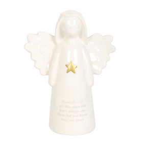 Something Different Good Friends Sentiment Angel Ornament White/Gold (One Size)