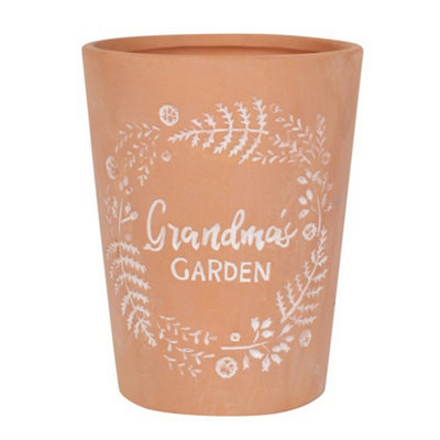 Something Different Grandmas Garden Terracotta Plant Pot Brown (One Size)