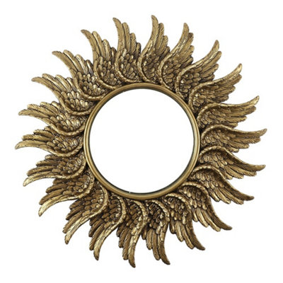 Something Different Guardian Angel Round Wall Mirror Antique Gold (58cm) Price Comparisons | Compare The Build