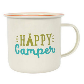 Something Different Happy Camper Enamel Mug Multicolour (One Size)