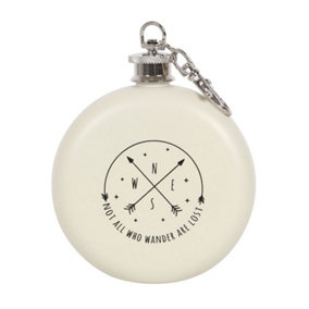 Something Different Happy Camper Hip Flask White (One Size)