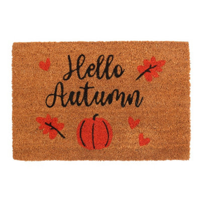 Something Different Hello Autumn Door Mat Natural/Black/Orange (One Size)