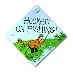 Something Different Hooked On Fishing Window Sign Multicoloured (One Size)