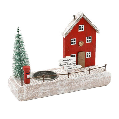 Something Different House Christmas Tealight Holder White/Green/Red (One Size)