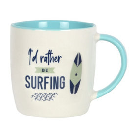 Something Different Id Rather Be Surfing Ceramic Mug White/Blue (One Size)