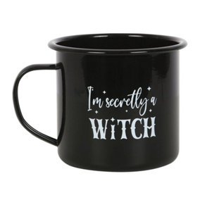 Something Different Im Secretly A Witch Enamel Mug Black/White (One Size)