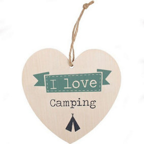 Something Different Love Camping Hanging Heart Sign Multicoloured (One Size)