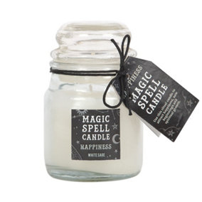 Something Different Magic Spell Happiness White Sage Candle Jar White (One Size)