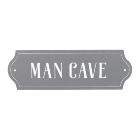 Something Different Man Cave Plaque Grey/White (One Size)