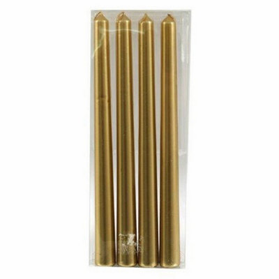 Something Different Metallic Taper Candle (Pack of 4) Gold (One Size)