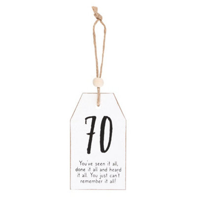 Something Different Milestone 70th Hanging Sign Black/White (One Size)