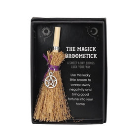 Something Different Mini Magick Pentagram Broomstick Silver/Brown (One Size)