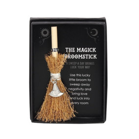 Something Different Mini Magick Witches Hat Broomstick Brown/Silver (One Size)
