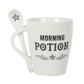 Something Different Morning Potion Ceramic Mug Set White/Black (One Size)