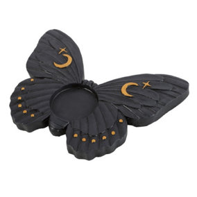 Something Different Moth Tealight Holder Black (One Size)