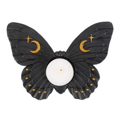 Something Different Moth Tealight Holder Black (One Size)