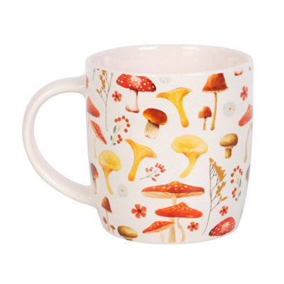 Something Different Mushroom All-Over Print Mug Orange/Yellow/Cream (One Size)