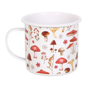 Something Different Mushroom Enamel All-Over Print Mug White/Red (One Size)