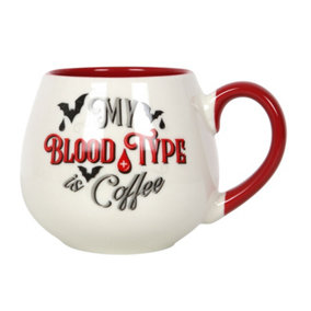 Something Different My Blood Type is Coffee Rounded Mug White/Red (One Size)