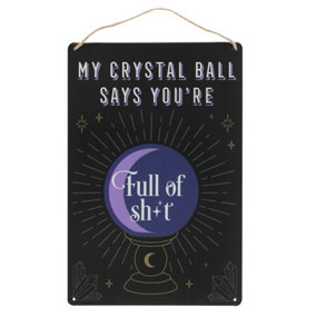 Something Different My Crystal Ball Says... Metal Door Sign Black/Purple (One Size)