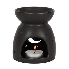 Something Different Mystical Moon Cut Out Oil Burner Black (One Size)
