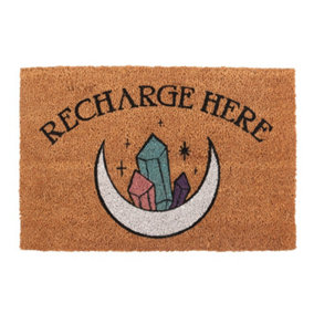Something Different Natural Recharge Here Crystal Door Mat Brown (One Size)
