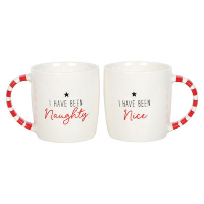 Something Different Naughty And Nice Mug Set (Pack of 2) White/Red (One Size)