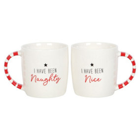 Something Different Naughty And Nice Mug Set (Pack of 2) White/Red (One Size)