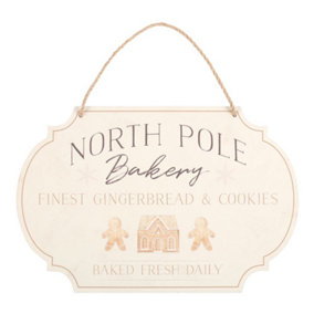 Something Different North Pole Bakery Hanging Sign Beige (One Size)