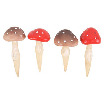 Something Different Plant Pot Pals Mushroom Garden Ornament (Pack of 4 ...