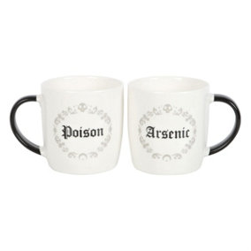Something Different Poison And nic Mug Set (Pack of 2) White/Black (One Size)