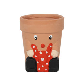 Something Different Pot Man Terracotta Plant Pot Red/Brown/Black (One Size)