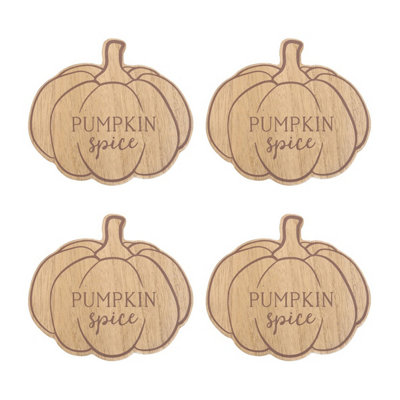 Something Different Pumpkin Spice Coaster Set (Pack of 4) Brown (One Size)