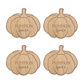 Something Different Pumpkin Spice Coaster Set (Pack of 4) Brown (One Size)