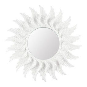 Something Different Resin Angel Wings Wall Mirror White (One Size)