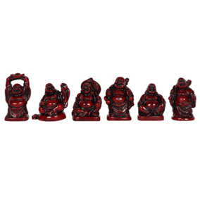 Something Different Resin Buddha Ornaments (Set of 6) Red (One Size)