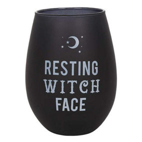 Something Different Resting Witch Face Stemless Wine Gl Black/White (One Size)