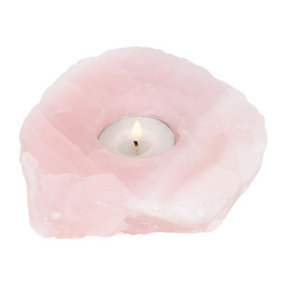 Something Different Rose Quartz Candle Holder Pink (One Size)