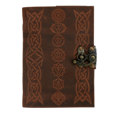 Something Different Seven Chakra Leather Journal Brown (One Size)